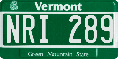 VT license plate NRI289