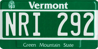 VT license plate NRI292