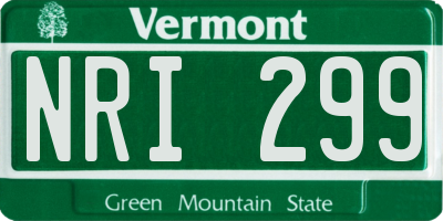 VT license plate NRI299