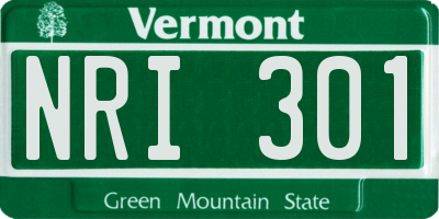 VT license plate NRI301
