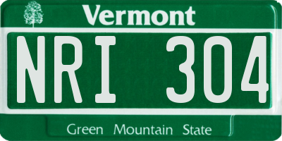 VT license plate NRI304