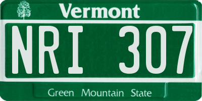 VT license plate NRI307