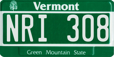 VT license plate NRI308