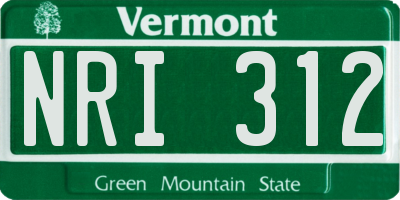 VT license plate NRI312