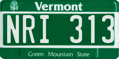 VT license plate NRI313
