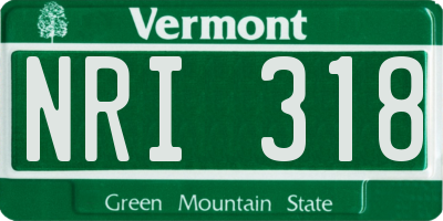 VT license plate NRI318