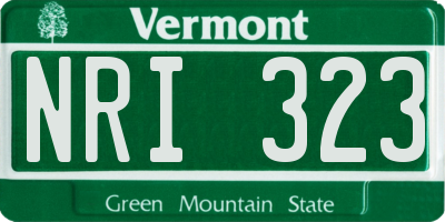 VT license plate NRI323