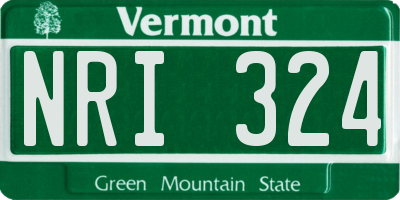 VT license plate NRI324