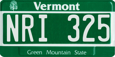 VT license plate NRI325