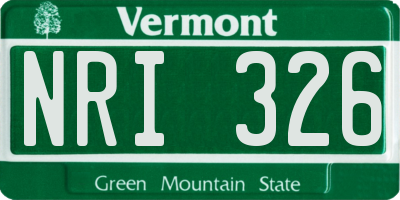VT license plate NRI326
