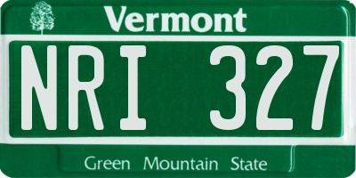 VT license plate NRI327