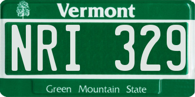 VT license plate NRI329