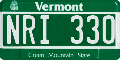 VT license plate NRI330