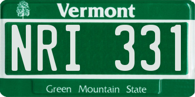 VT license plate NRI331