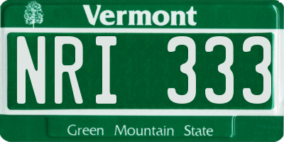 VT license plate NRI333