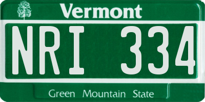 VT license plate NRI334