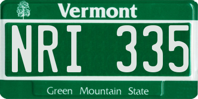 VT license plate NRI335