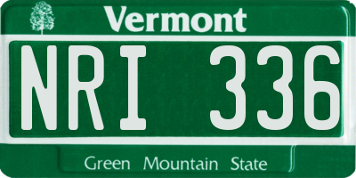 VT license plate NRI336