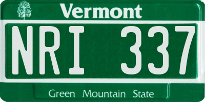 VT license plate NRI337
