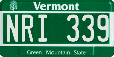 VT license plate NRI339