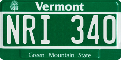 VT license plate NRI340