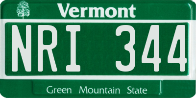 VT license plate NRI344