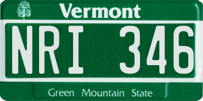VT license plate NRI346