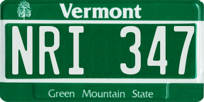 VT license plate NRI347