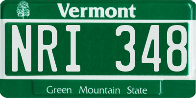 VT license plate NRI348