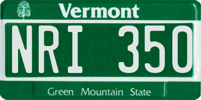 VT license plate NRI350