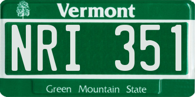 VT license plate NRI351