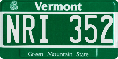 VT license plate NRI352