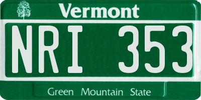 VT license plate NRI353