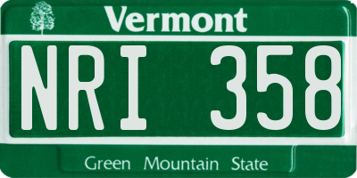 VT license plate NRI358
