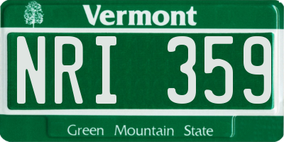 VT license plate NRI359