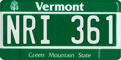 VT license plate NRI361