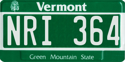 VT license plate NRI364