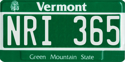 VT license plate NRI365