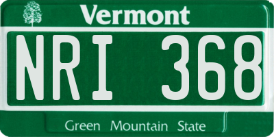 VT license plate NRI368