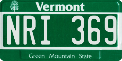 VT license plate NRI369