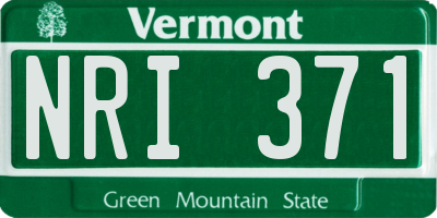 VT license plate NRI371