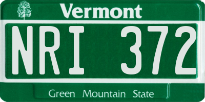 VT license plate NRI372