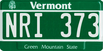 VT license plate NRI373