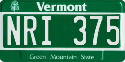 VT license plate NRI375