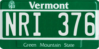 VT license plate NRI376