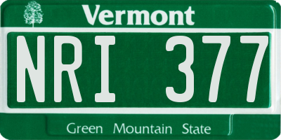 VT license plate NRI377