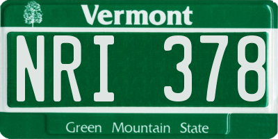 VT license plate NRI378