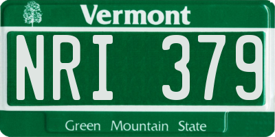 VT license plate NRI379