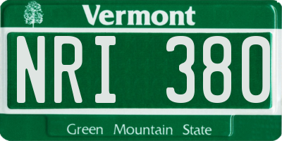 VT license plate NRI380