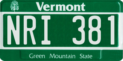 VT license plate NRI381
